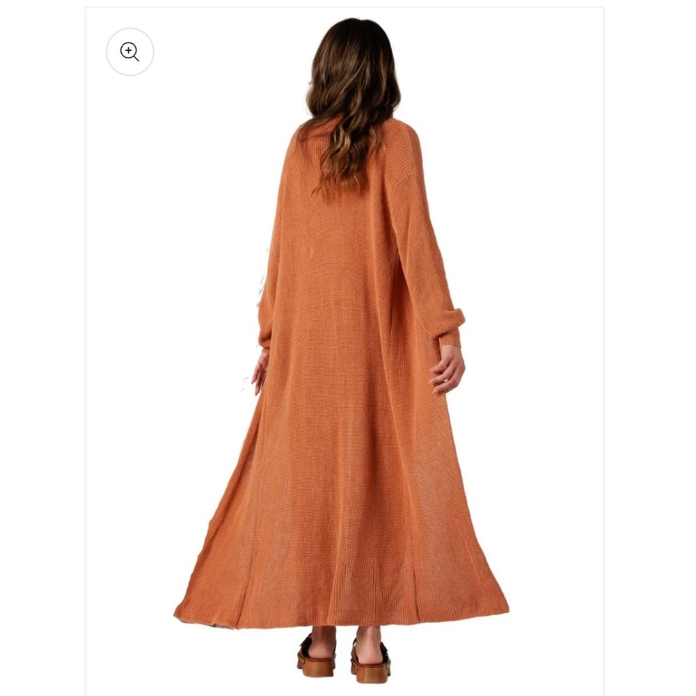 NWT Lucca Couture Maia Linen Cotton Knit Jogger and Duster Set in Clay Sz Small - Picture 2 of 14